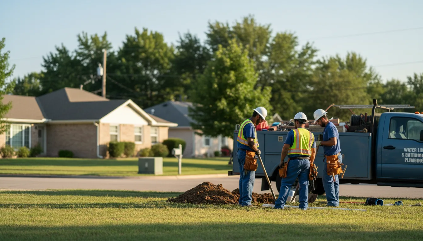 Residential water line and bathroom plumbing service in Monmouth, IA